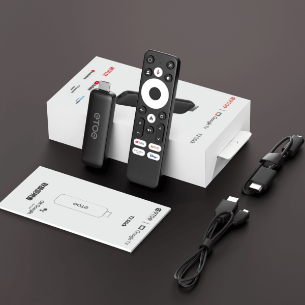 ETOE HDMI Google TV Stick – compact streaming device for smart TV with easy plug-and-play setup.