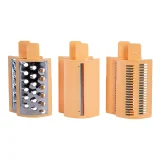 Feelive Vegetable Cutter with 1.8L capacity, 3 interchangeable blade attachments, dust cover, and easy-clean design – ideal for quick food prep.